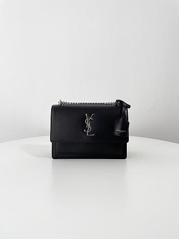 Colestore YSL Sunset Medium In Smooth Leather Black 22x16x8cm 
