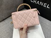 Colestore Chanel Vanity Case With Top Handle Grained Leather Pink 17cm  - 2