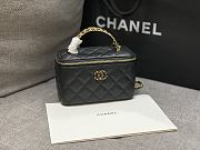 Colestore Chanel Vanity Case With Top Handle Grained Leather Black 17cm - 6