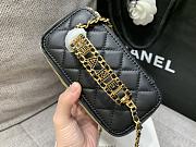 Colestore Chanel Vanity Case With Top Handle Grained Leather Black 17cm - 5