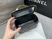 Colestore Chanel Vanity Case With Top Handle Grained Leather Black 17cm - 4