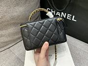 Colestore Chanel Vanity Case With Top Handle Grained Leather Black 17cm - 2