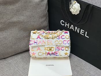 Colestore Chanel Sequin Logo CC Small Single Flap Bag 20x15x7cm
