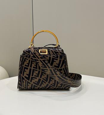 Colestore FenDi Peekaboo Iconic FF Logo Brown Bag 25x32cm