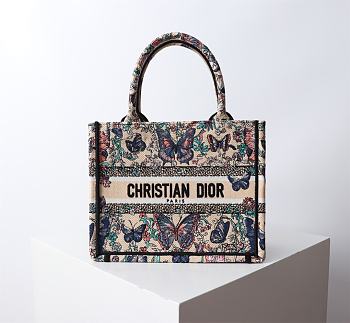 Colestore Dior Small Book Tote Celestial D-Butterfly Paisley Embroidery 26.5 x21 x14 cm
