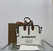 Colestore Burberry Soft Belt Neutral Canvas Bag with Brown Leather Medium 35x15x31cm - 1