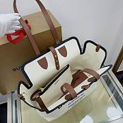 Colestore Burberry Soft Belt Neutral Canvas Bag with Brown Leather Medium 35x15x31cm - 4