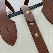 Colestore Burberry Soft Belt Neutral Canvas Bag with Brown Leather Medium 35x15x31cm - 5