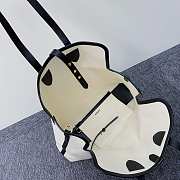 Colestore Burberry Soft Belt Neutral Canvas Bag with Black Leather Medium 35x15x31cm - 6