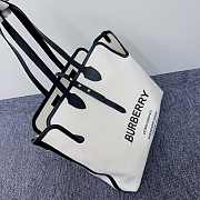 Colestore Burberry Soft Belt Neutral Canvas Bag with Black Leather Medium 35x15x31cm - 2