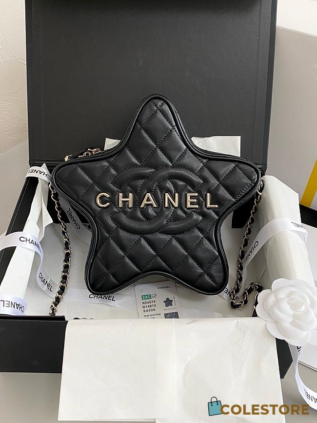 Colestore Chanel 24C Star HandBag Black 22.5x19x5x5  - 1