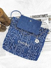 Colestore Chanel 24A Patchwork Shoulder Bag Blue 37x31x7cm - 5