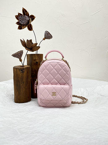 Colestore Chanel Cristal Pink Laque Backpack 12x7x18cm