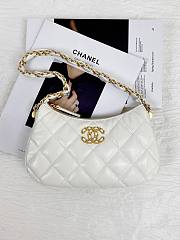 Colestore Chanel 19 Hobo Bag White Aged Calfskin Brushed Gold Hardware 23x13x5cm - 5