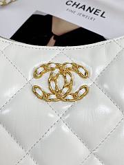 Colestore Chanel 19 Hobo Bag White Aged Calfskin Brushed Gold Hardware 23x13x5cm - 3