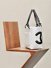 Colestore Chanel Cambon Tote Bag White 30x25cm - 5