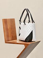 Colestore Chanel Cambon Tote Bag White 30x25cm - 3
