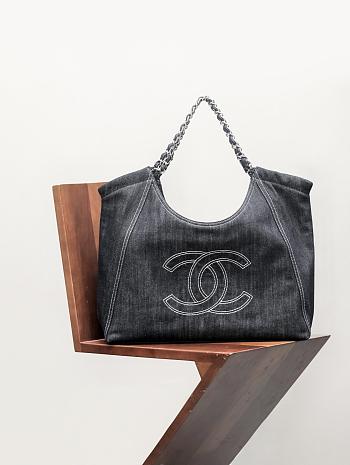 Colestore Chanel Denim Coco Cabas Tote Bag 44x28x18cm