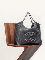 Colestore Chanel Denim Coco Cabas Tote Bag 44x28x18cm - 3