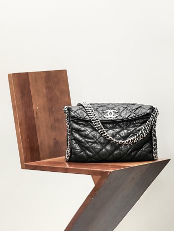 Colestore Chanel Black Quilted Washed Lambskin 30x24x13cm