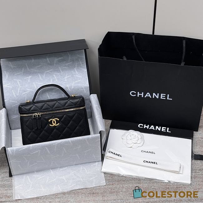 Colestore Chanel 25p lp Vanity Bag Black 19.5x5x17cm - 1
