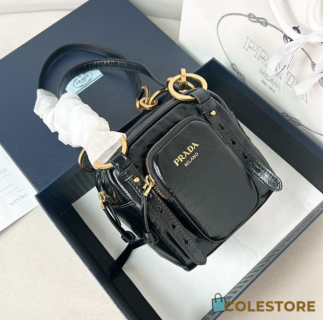 Colestore Prada Dangle Top Handle Mini Bag Black 14x14.5x13cm - 1