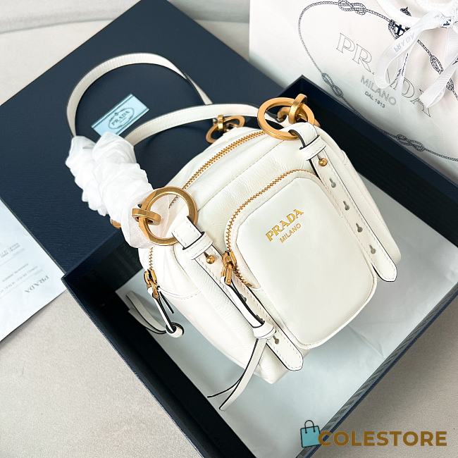 Colestore Prada Dangle Top Handle Mini Bag White 14x14.5x13cm - 1