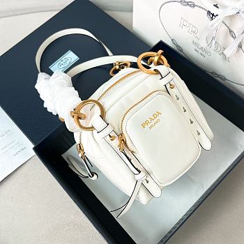 Colestore Prada Dangle Top Handle Mini Bag White 14x14.5x13cm