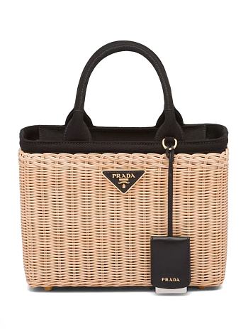 Colestore Prada Basket Bag Wicker with Canapa Small 26x18x11.5cm