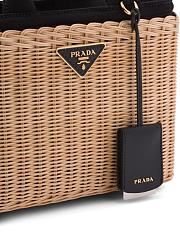 Colestore Prada Basket Bag Wicker with Canapa Small 26x18x11.5cm - 2