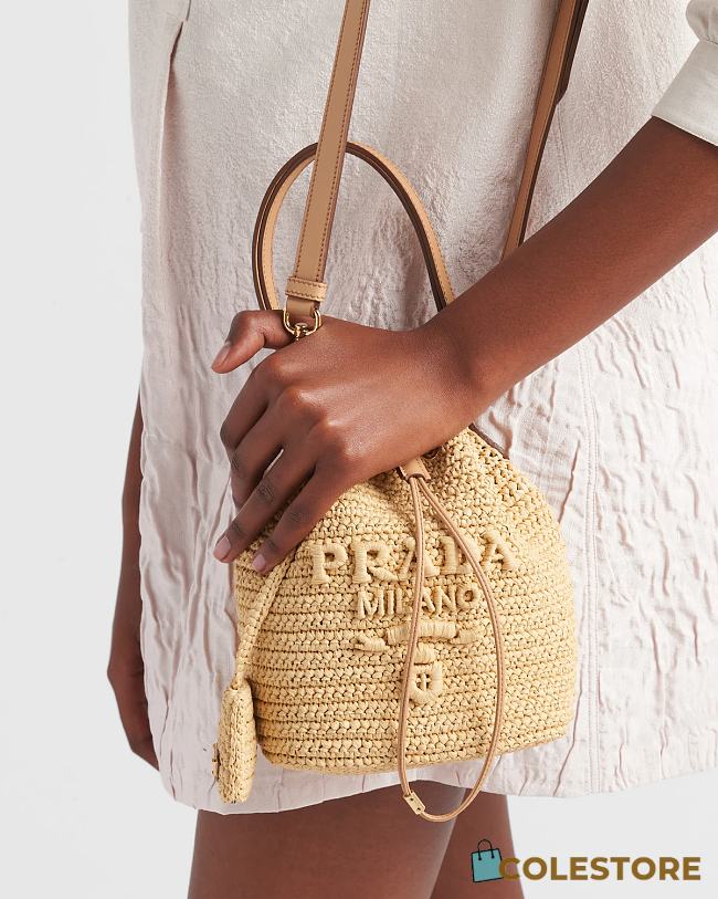 Colestore Prada Crochet and Leather Mini-Bucket Bag 20x17x12cm - 1