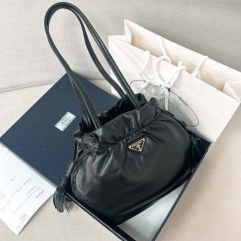Colestore Prada Black Nappa Leather Shoulder Bag 24x25x11cm