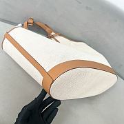Colestore Prada Large Linen Blend and Leather Tote Bag 37.5x30x13cm - 6