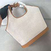 Colestore Prada Large Linen Blend and Leather Tote Bag 37.5x30x13cm - 5