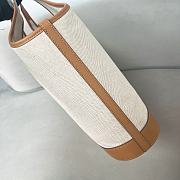 Colestore Prada Large Linen Blend and Leather Tote Bag 37.5x30x13cm - 3