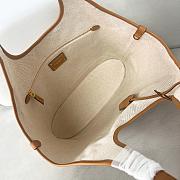 Colestore Prada Large Linen Blend and Leather Tote Bag 37.5x30x13cm - 2