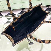 Colestore Prada Symbole Embroidered Fabric Tote Bag Black/Beige 39x31x11cm - 6