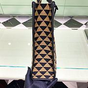 Colestore Prada Symbole Embroidered Fabric Tote Bag Black/Beige 39x31x11cm - 5