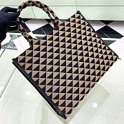 Colestore Prada Symbole Embroidered Fabric Tote Bag Black/Beige 39x31x11cm - 2