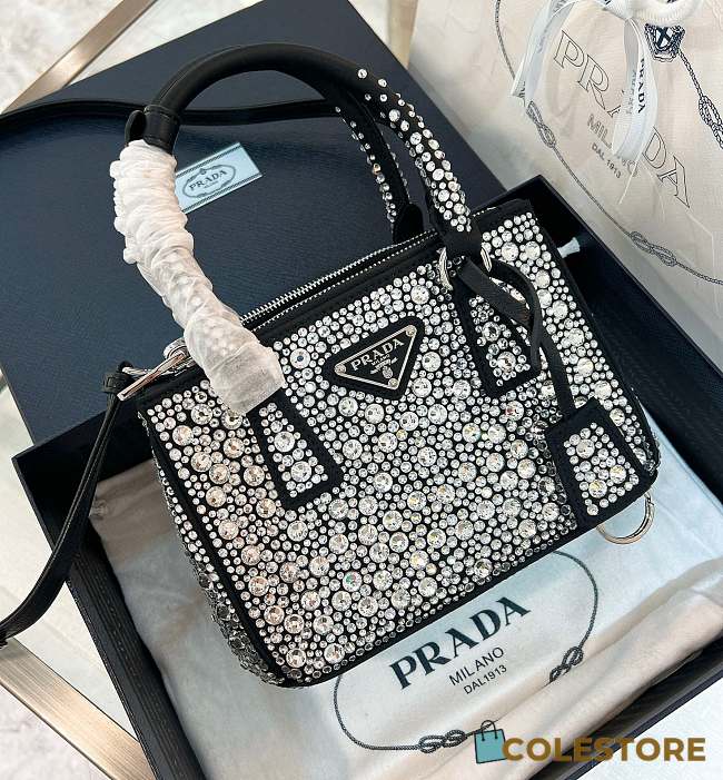 Colestore Prada Galleria Satin Mini-bag With Crystals 20x14.5x9.5cm - 1