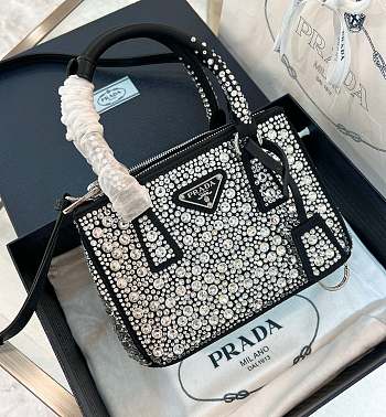 Colestore Prada Galleria Satin Mini-bag With Crystals 20x14.5x9.5cm