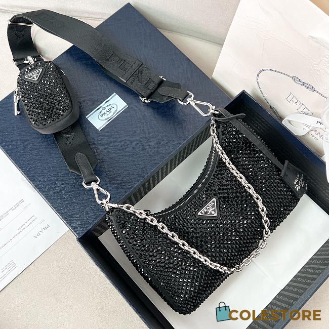 Colestore Prada Re-Edition 2005 Crystal-Embellished Bag 22x18x6.5cm - 1