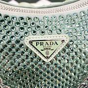 Colestore Prada Green Mini Hobo Crystal-studded Bag in Satin 22x18x6.5cm - 3