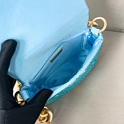 Colestore Prada Blue Mini Crystal-embellished Triangle Logo Shoulder Bag 17x11.5x6cm - 5