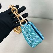 Colestore Prada Blue Mini Crystal-embellished Triangle Logo Shoulder Bag 17x11.5x6cm - 6