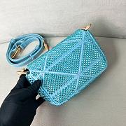 Colestore Prada Blue Mini Crystal-embellished Triangle Logo Shoulder Bag 17x11.5x6cm - 2