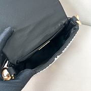 Colestore Prada Grey Mini Crystal-embellished Triangle Logo Shoulder Bag 17x11.5x6cm - 4