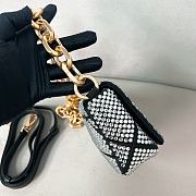 Colestore Prada Grey Mini Crystal-embellished Triangle Logo Shoulder Bag 17x11.5x6cm - 3