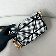 Colestore Prada Grey Mini Crystal-embellished Triangle Logo Shoulder Bag 17x11.5x6cm - 2