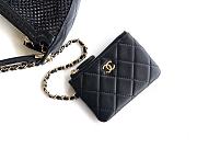 Colestore Chanel Clutch with chain - Mesh, shiny lambskin & Gold-Tone Metal Black 15x22x6cm - 6